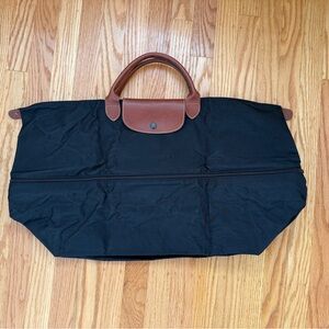 Longchamp Expandable Duffel - Black & Tan